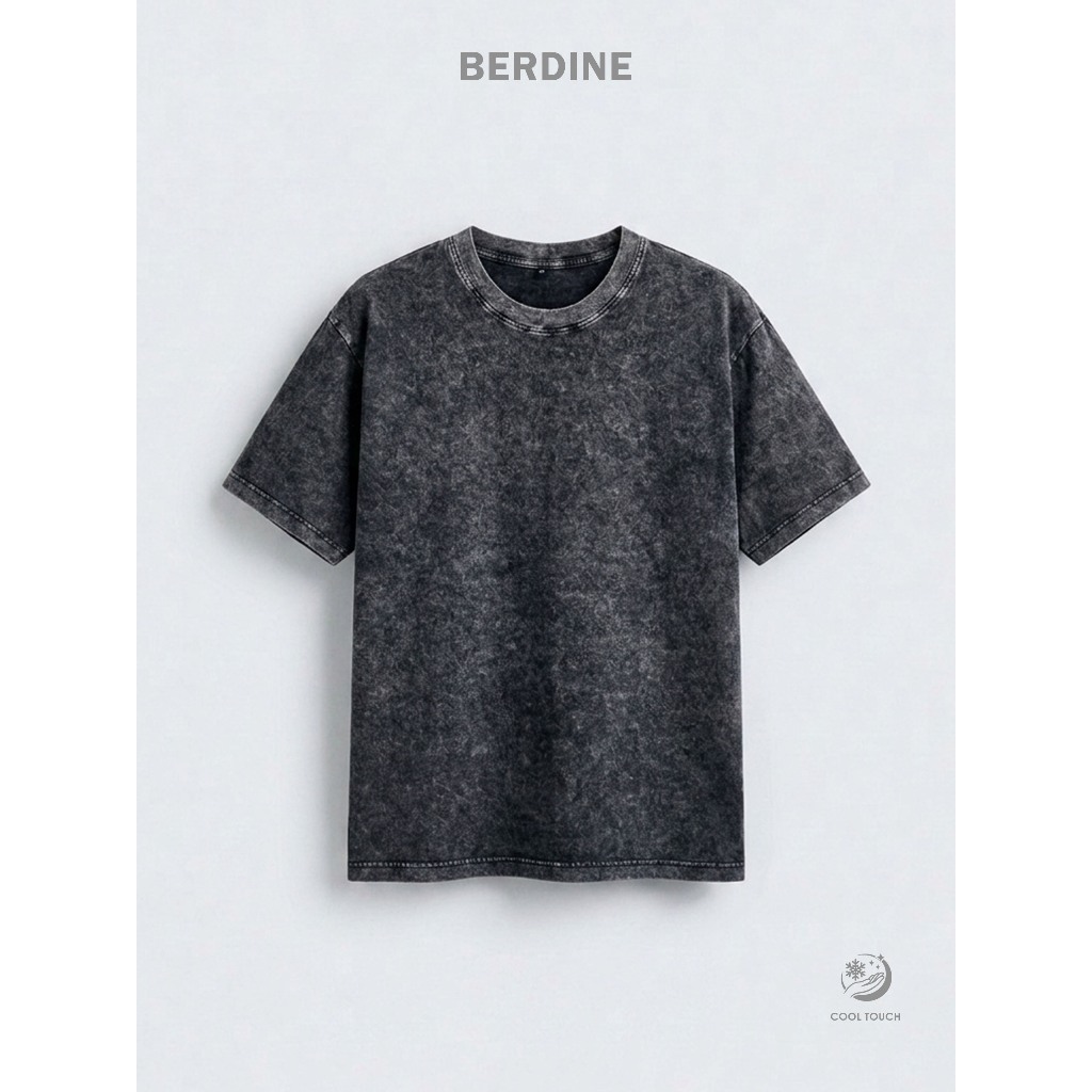 Berdine Kaos Washing T-Shirt Polos | BLACK ICE | Cool Touch