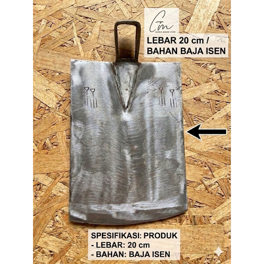 Cangkul | Pacul Baja Isen Super Kualitas Premium Anti Lengket Ukuran 20