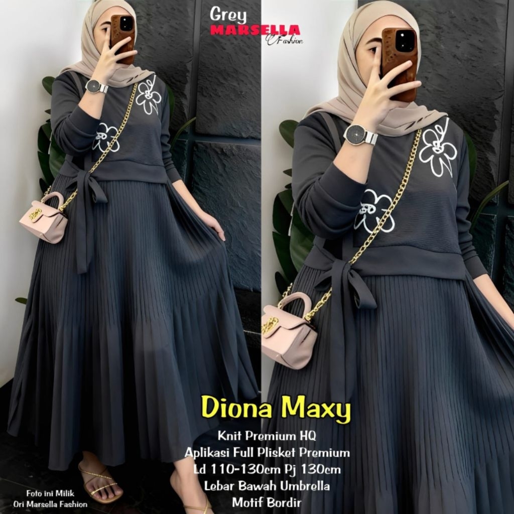 DRESS MAXI JUMBO/DIONA/DRESS MAXI WANITA KNIT PREMIUM HQ JUMBO LD 130 CM FIT XXXL