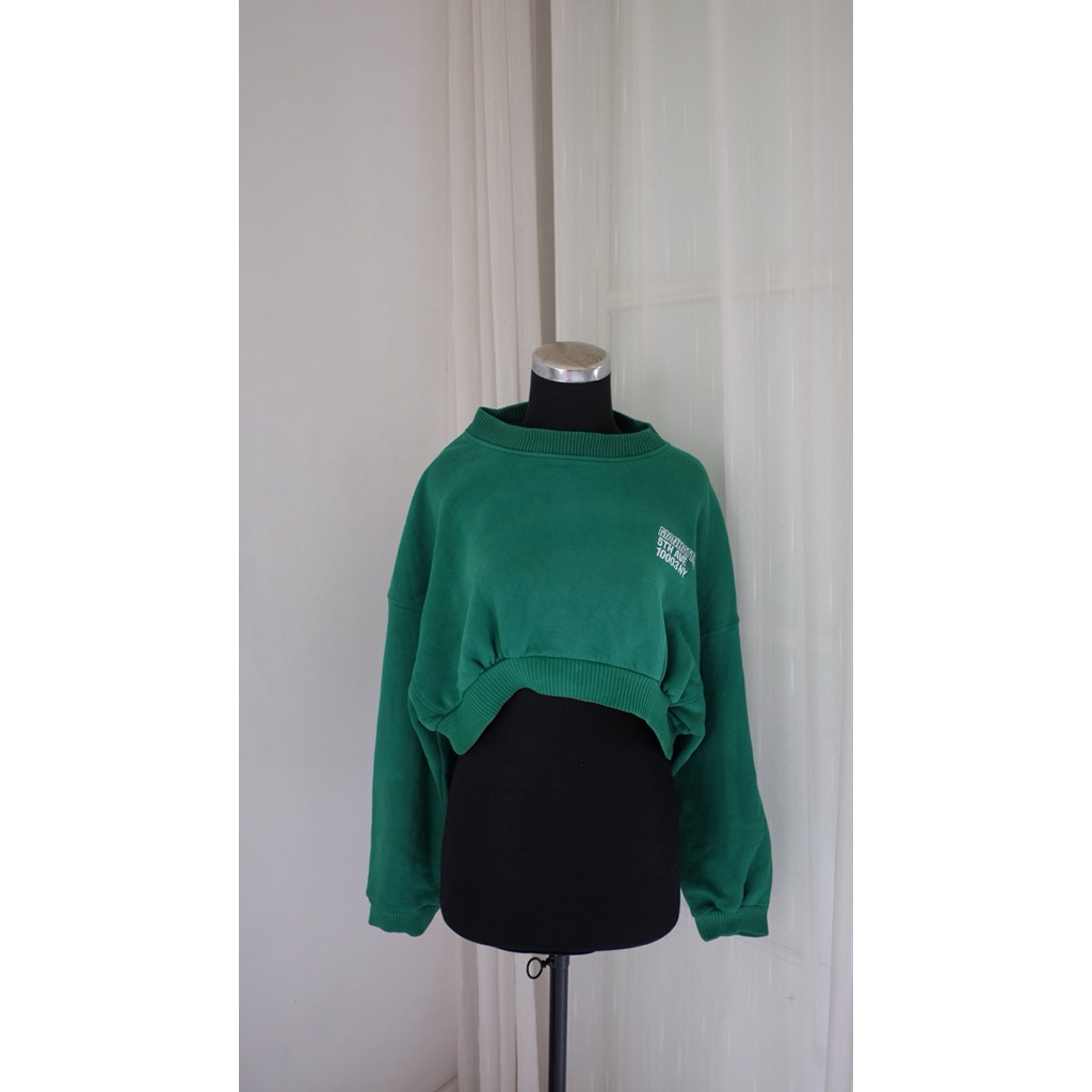 PRELOVED | zara green crop sweater
