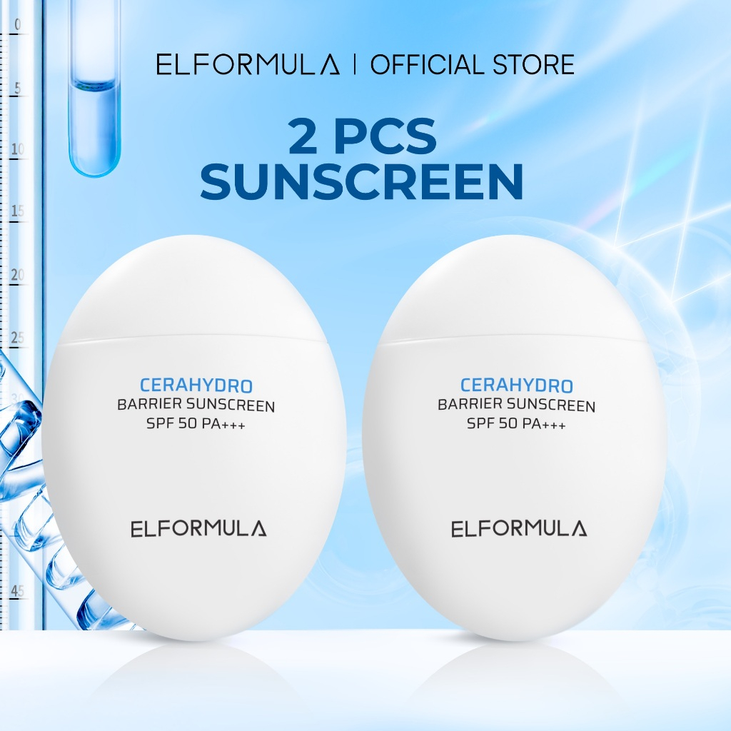 ELFORMULA Bundle 2pcs Intensive CeraHydro Barrier Repair Sunscreen SPF 50+++ - Sunblock Sun Screen S