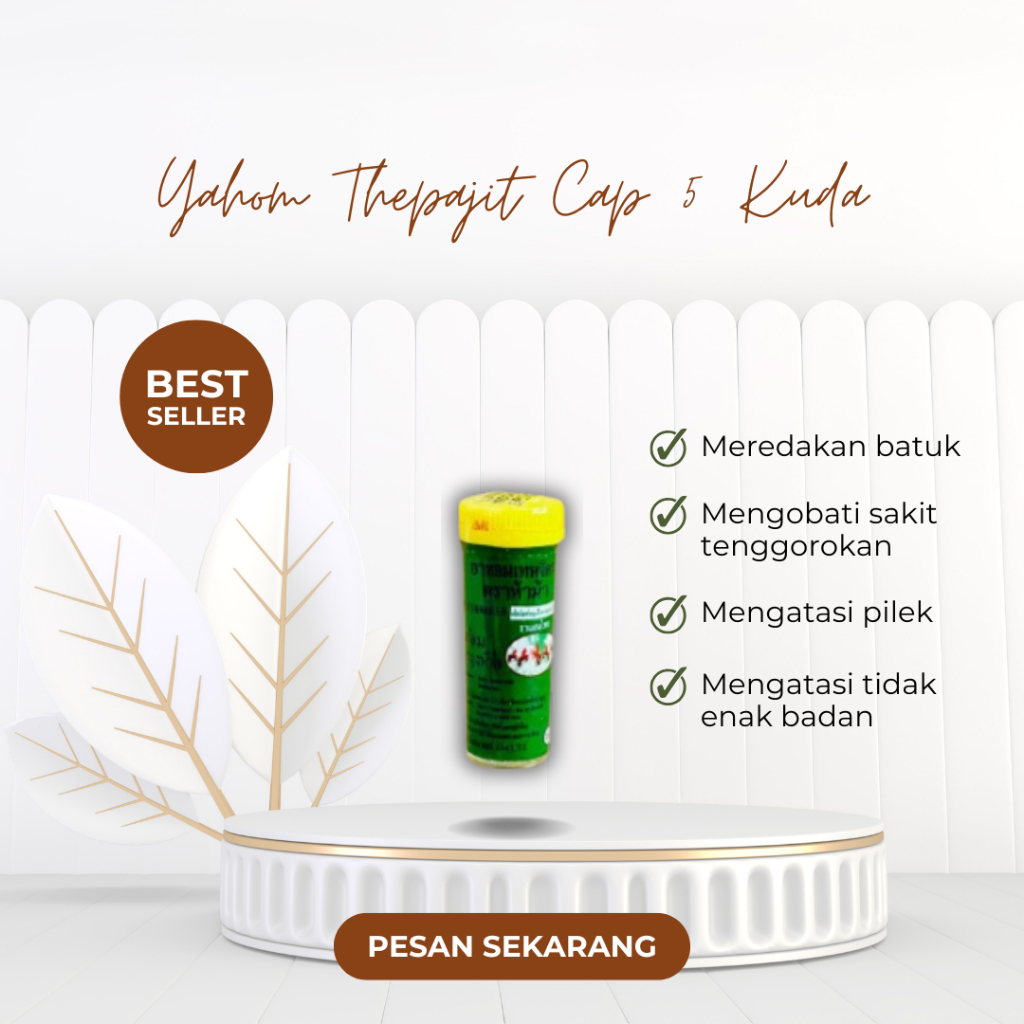 YAHOM THEPAJIT CAP 5 KUDA ORIGINAL THAILAND / OBAT BATUK