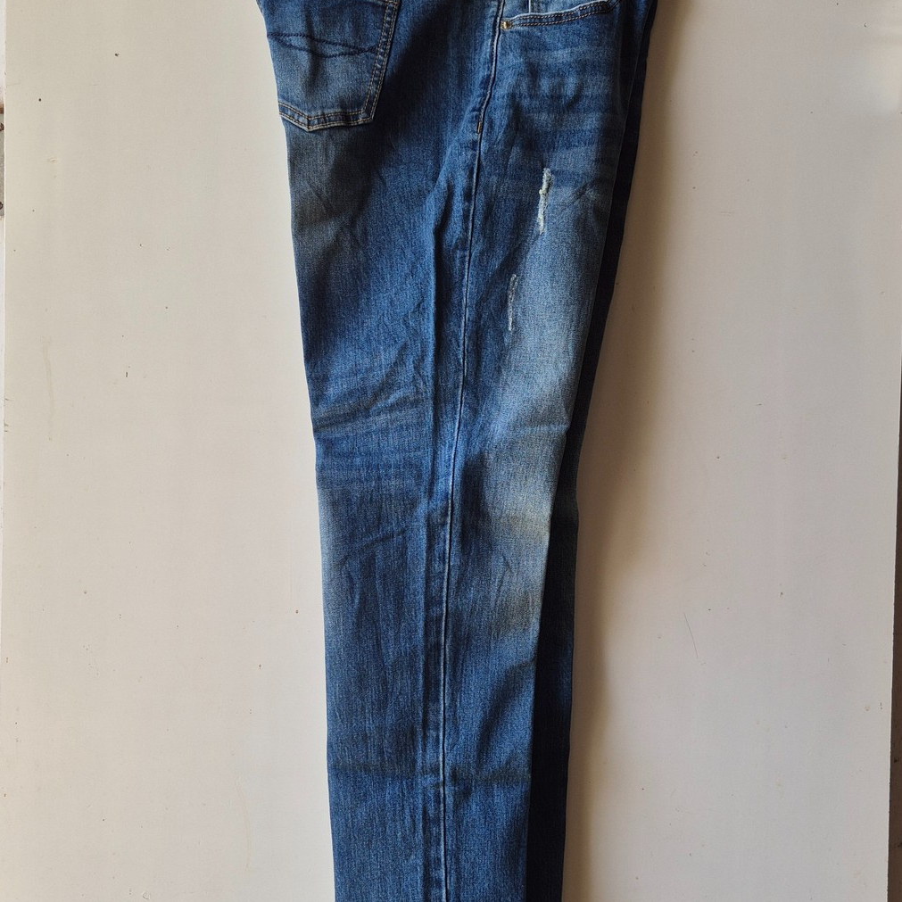FRJ Jeans Boyfriend Tapered Celana Panjang Denim Wanita Motif Fading Cakar Size 31