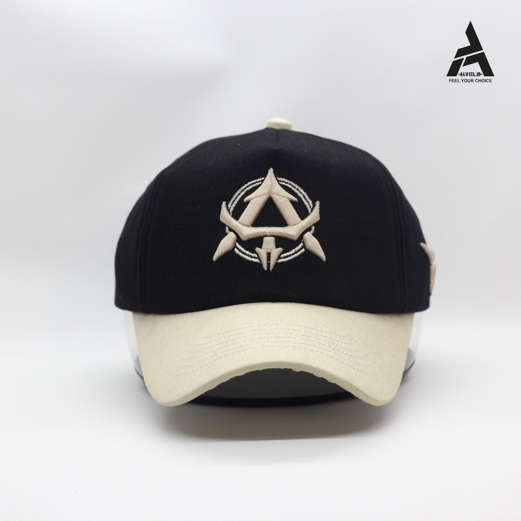 ALVIEL - Topi Baseball Cream Hitam  Pria  Dewasa