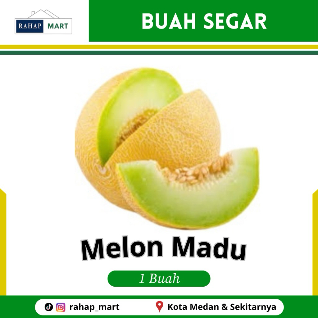 MELON MADU FRESH 1 BUAH (BUAH SEGAR) MELON HIJAU CANTIK 1 BUAH