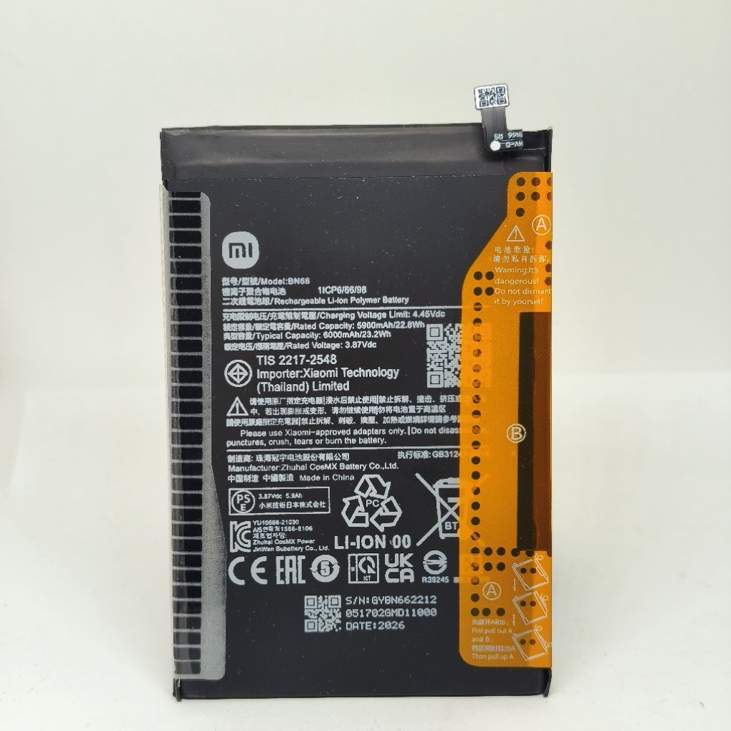 BATERAI BATRE XIAOMI POCO C40 MODEL BN66 KAPASITAS(6000mah) KUALITAS ORIGINAL