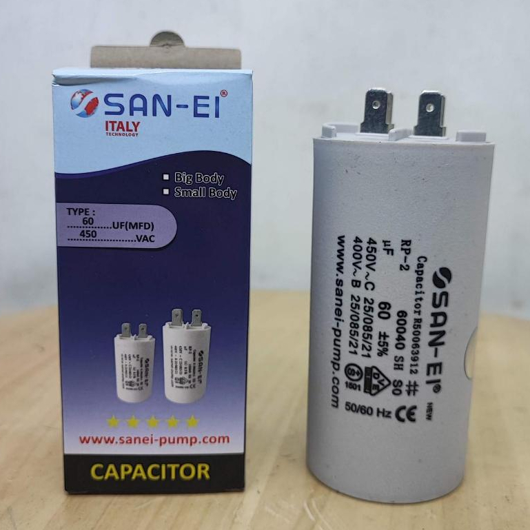 KAPASITOR COLOK SAN EI 60 MF 450 V VAC 60UF 450V capacitor 60 mikro mfd uf mf vac 4 pin