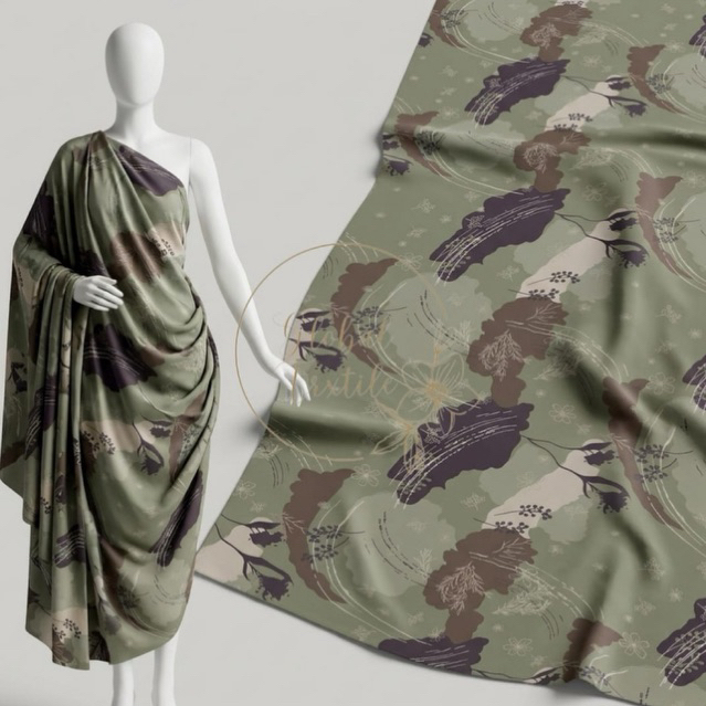 kain wolpeach motif abstrak eksklusif premium - kain soft wolfis - kain monalisa motif jz