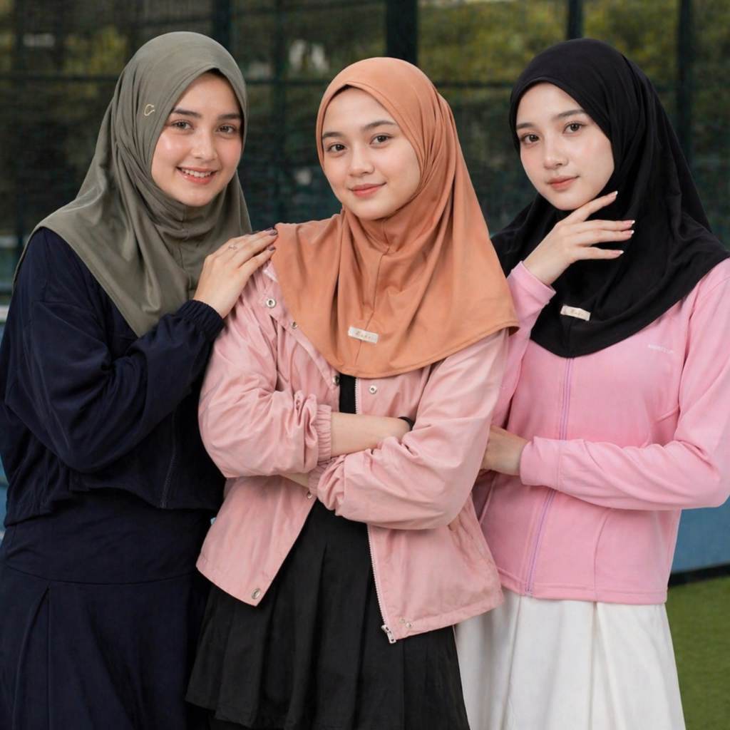 Hijab Elin Series - Hijab Bergo Sport Jersey Xable - Bergo Instan Non Pad