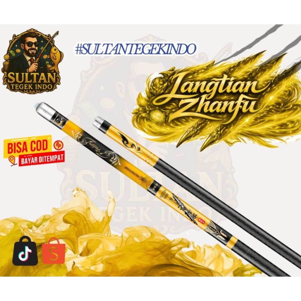 Joran Tegek Pancing LANGTIAN ZHANFU FULL Carbon 4H / Tegek Premium Import LANGTIAN Kaku/ Tegek LANGT