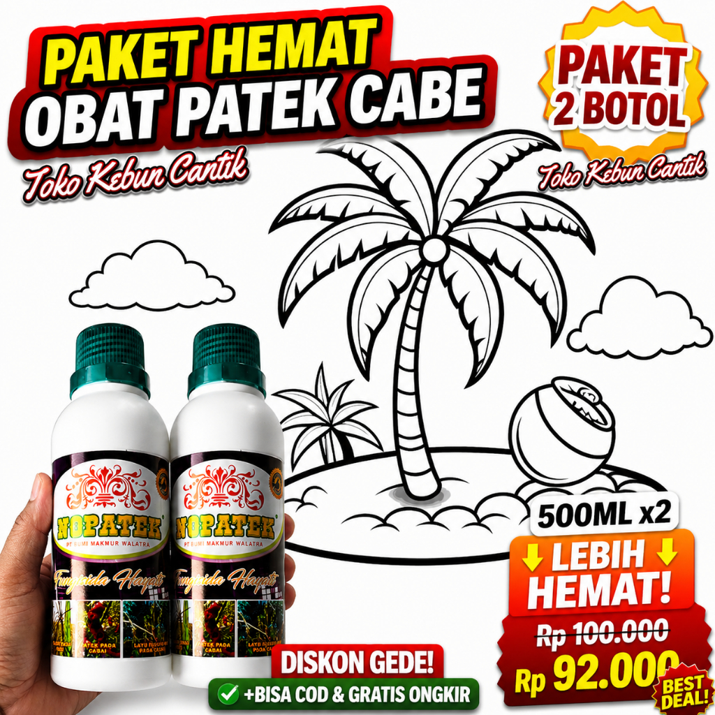 Paket NOPATEK 500ml x2 Obat Patek Cabe Obat Jamur Cabe Obat Busuk Buah Cabai Obat Antraknosa Cabe Fu
