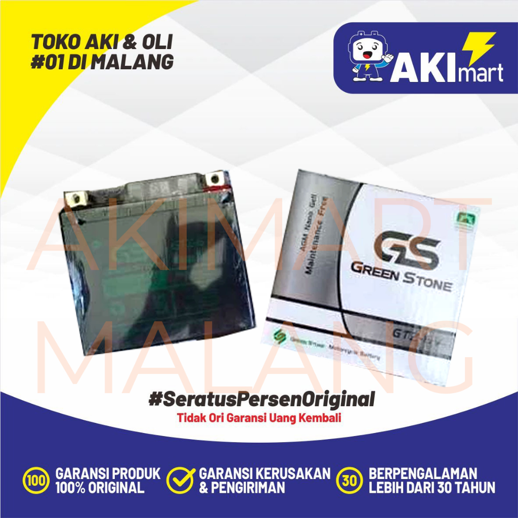 GS Green Stone GTZ6V 6Ah Aki Motor Idling Stop