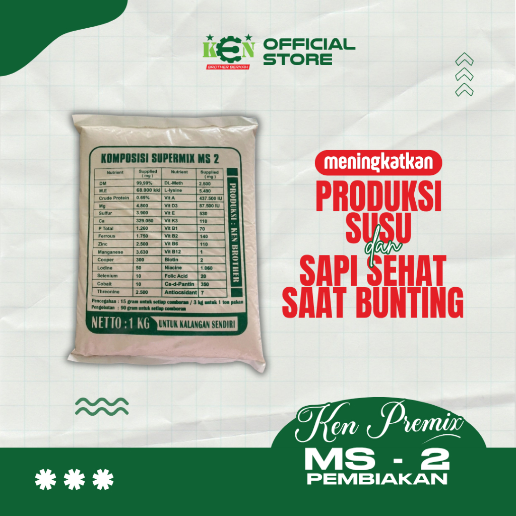 PREMIX MINERAL SAPI SUPERMIX SAPI KAMBING DOMBA PREMIX PEMBIAKAN MS-2