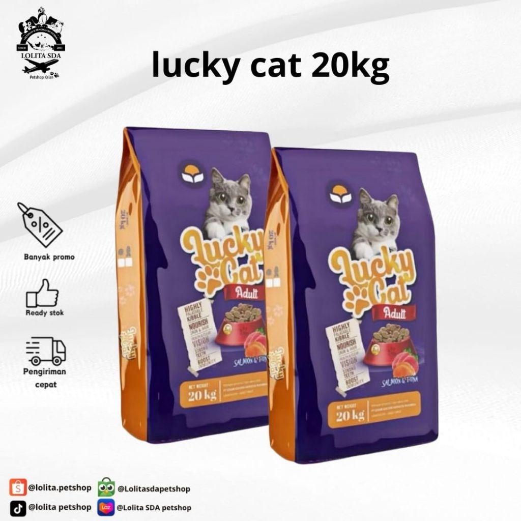 Makanan Kucing Lucky Cat 1 sak 20 kg Cat food Lucky Cat