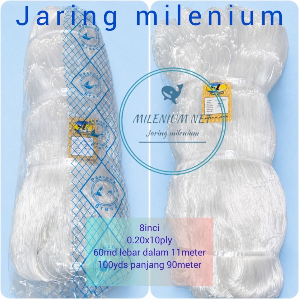 jaring milenium/jaring pintal/jaring ply/8inci 10ply 60md 100yds tate