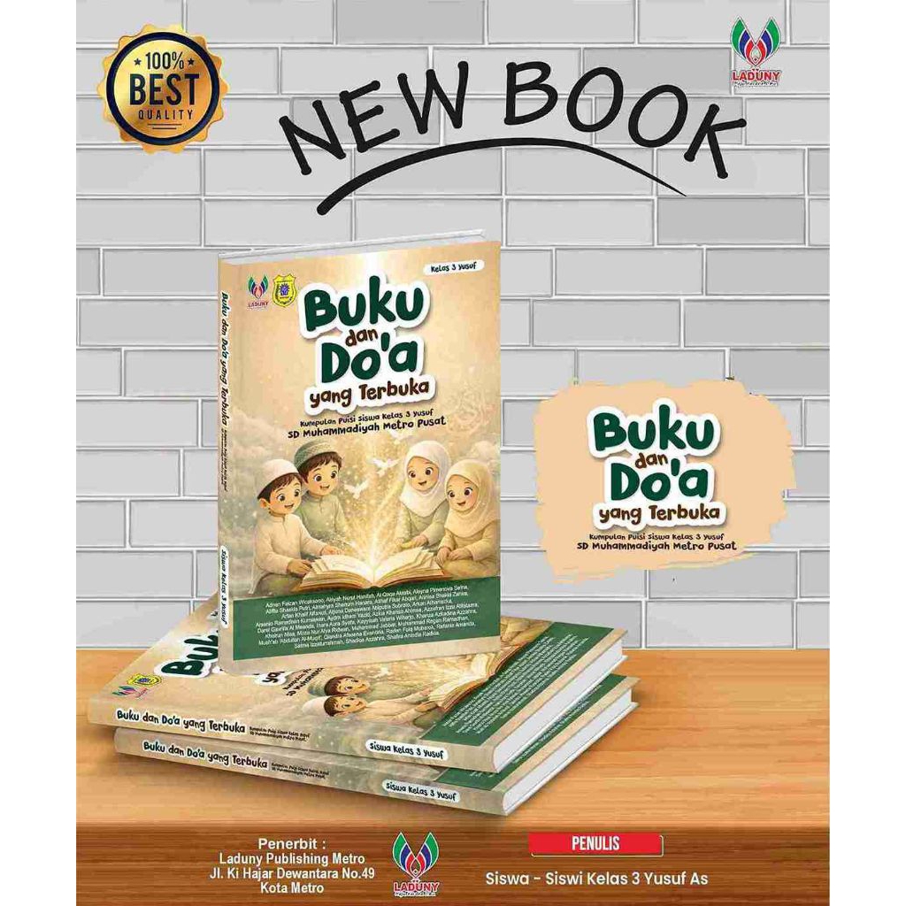 Buku Do’a yang Terbuka kumpulan Puisi siswa kelas 3 yusuf SD Muhammadiyah Metro Pusat