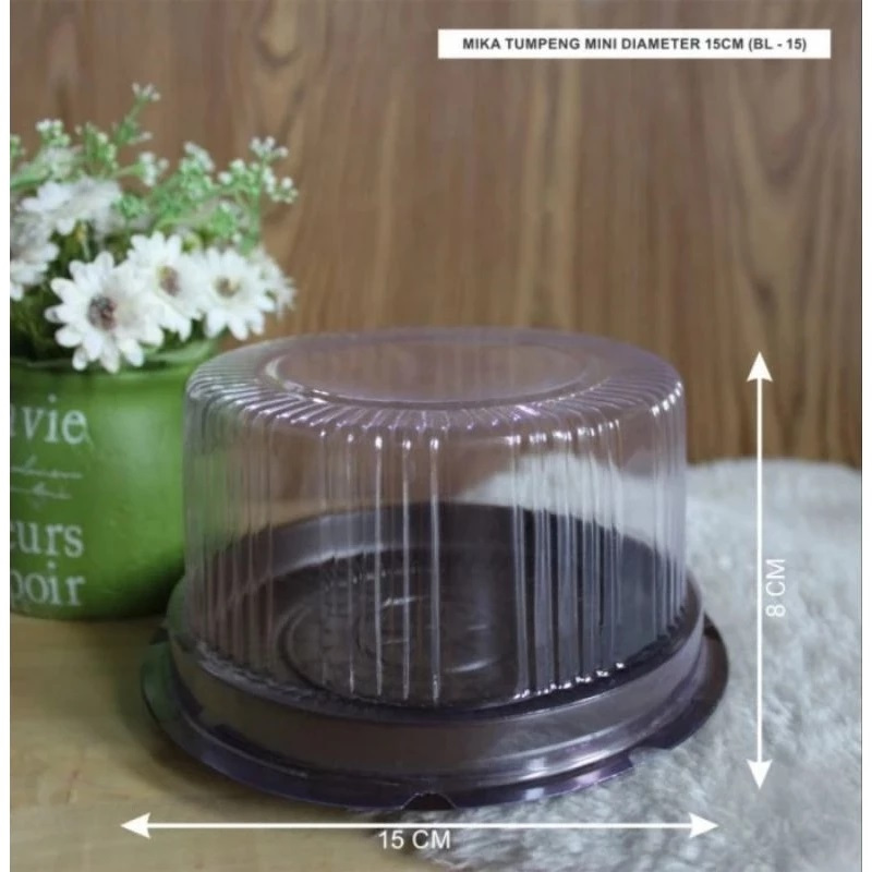 Mika tumpeng mini tutup bening diameter 15cm tinggi 9cm isi 25pcs per pack / wadah tempat alas tray 