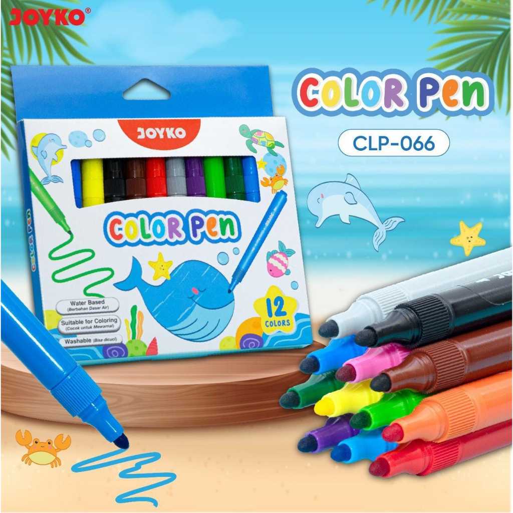 PRODUK BARU JOYKO CLP-066 Color Pen Pulpen 12 Warna, Spidol Warna Warni