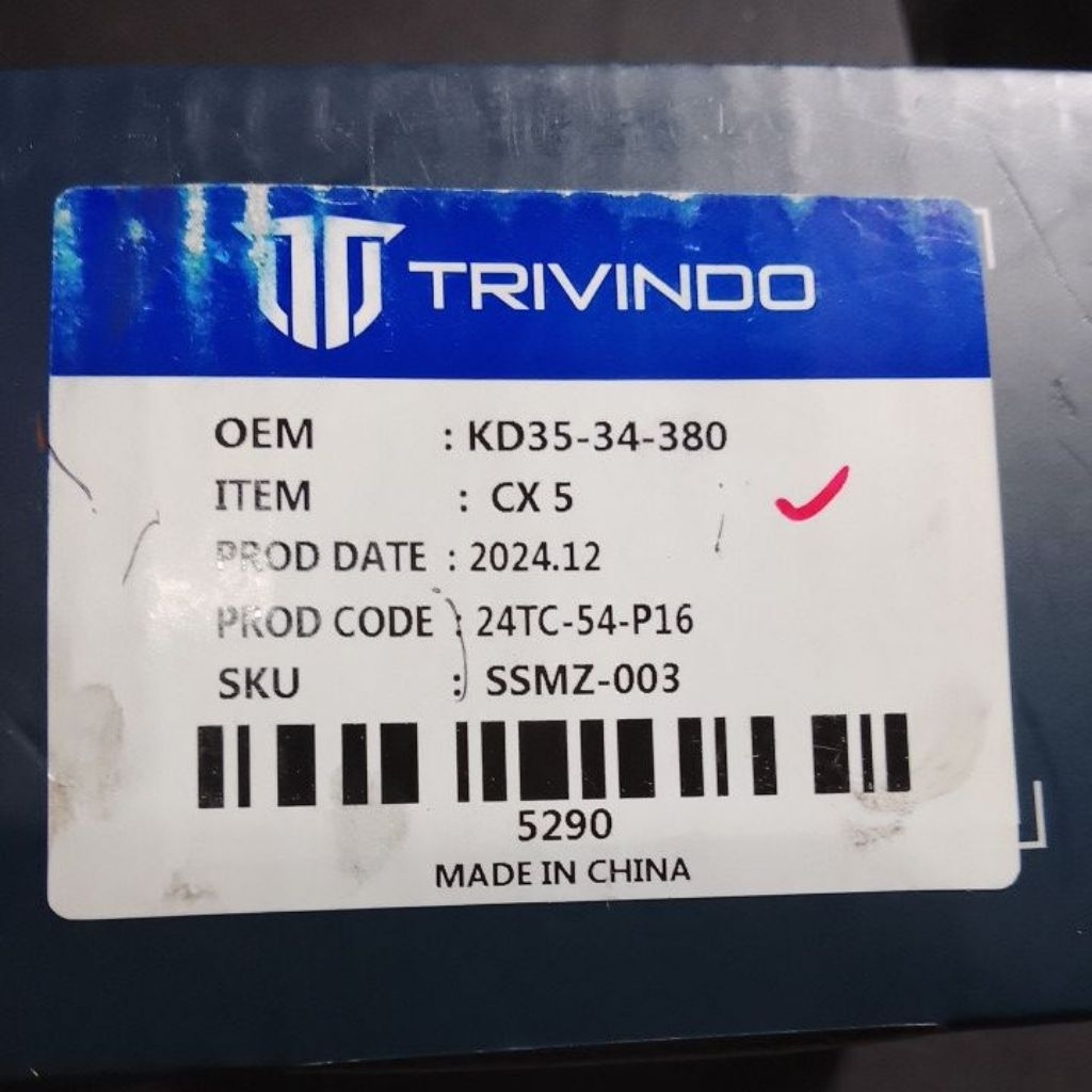 support shock TRIVINDO MAZDA CX5 KD35-34-380