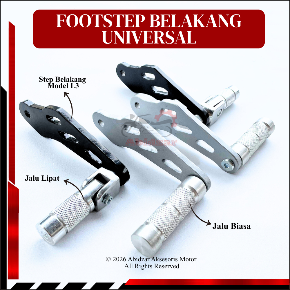Step Belakang Satria Fu Jalu Lipat CNC Satria FU/FI dan Sonic 150R Step Belakang Lubang 3 Pustep Und