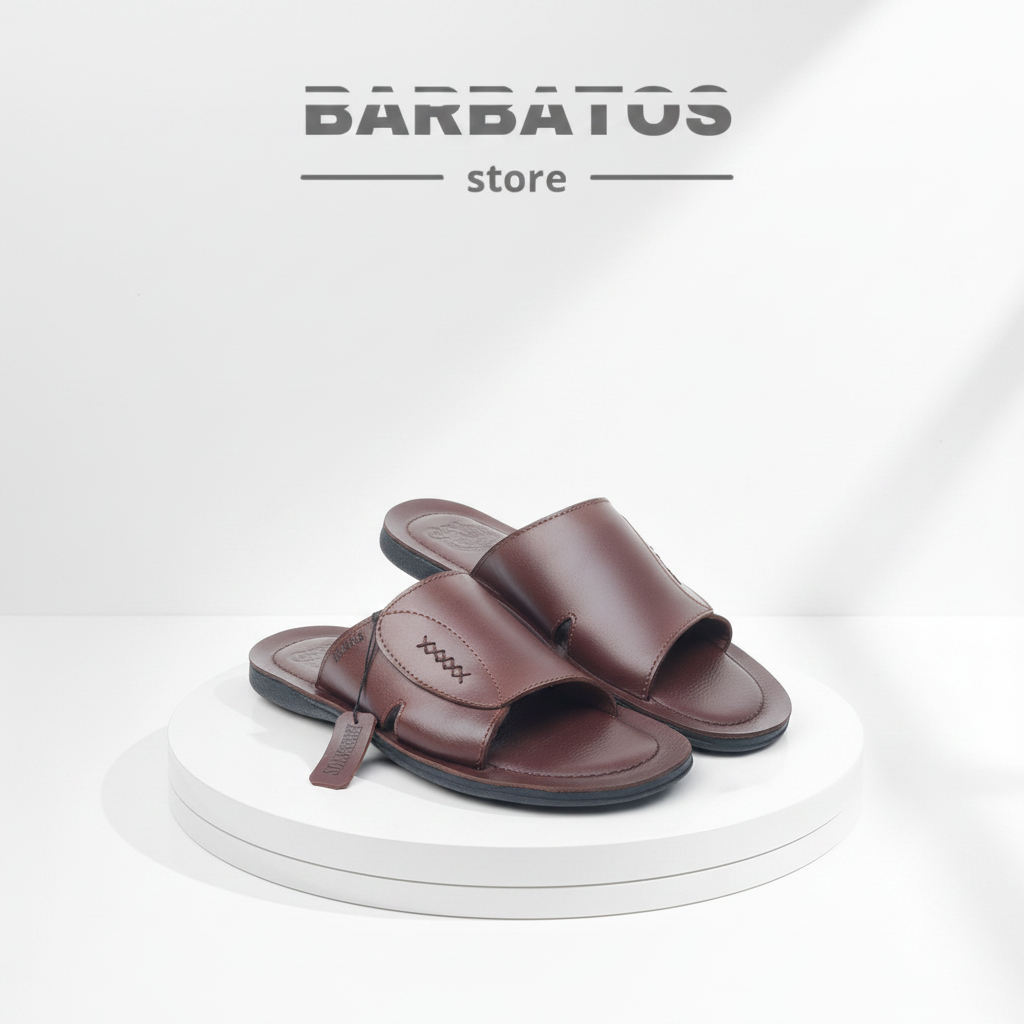 SIGMA X BARBATOS Sandal Kulit Asli Casual Pria Sandal Kulit Kokop