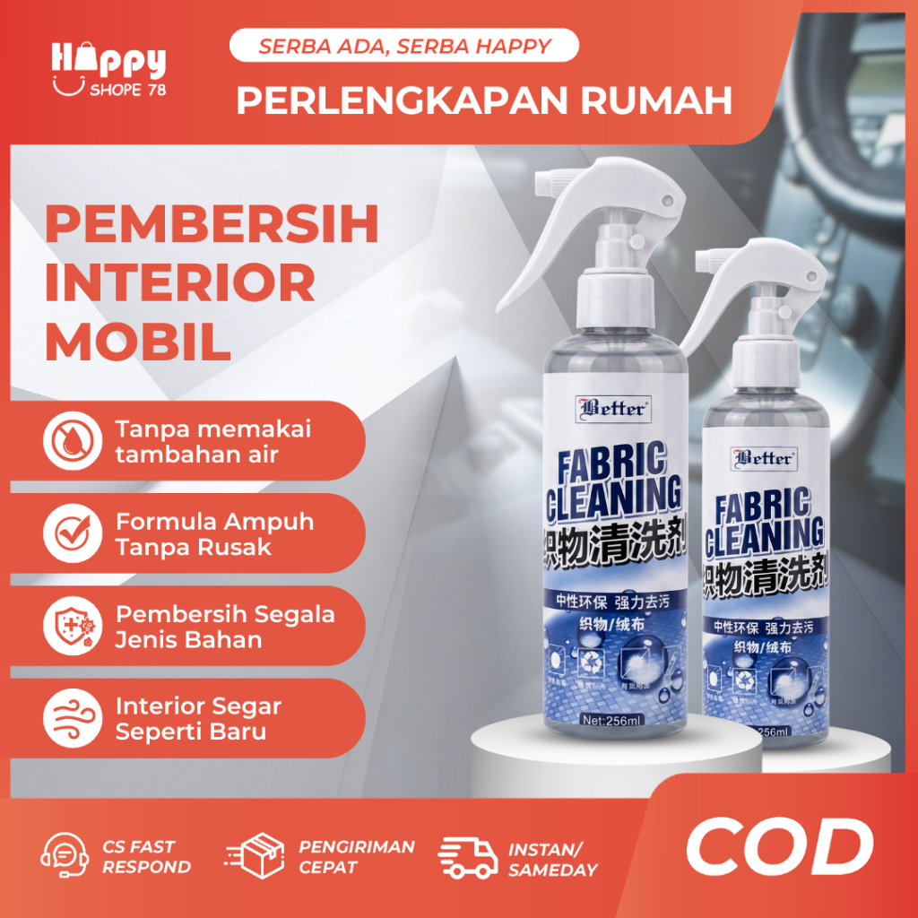 BETTER Pembersih Interior Mobil Cleaner Pembersih Praktis Tanpa Bilas Untuk Jok Plafon