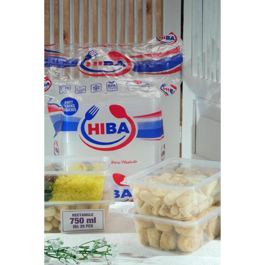 Kotak makan plastik  Thinwall HIBA Rectangle 750ML Termurah
