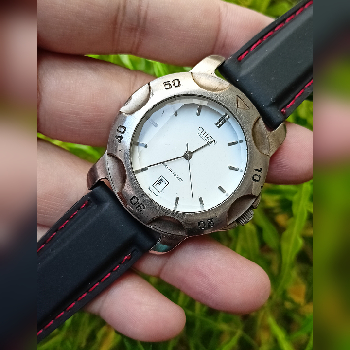 CITIZEN DIVER MOD White Silver Original Second | Jam Tangan Sporty Pria Preloved