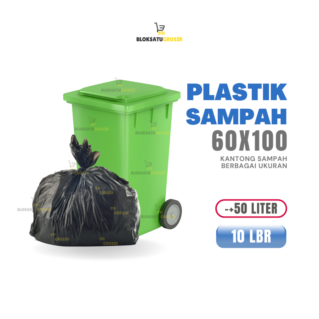 Plastik Sampah Uk. 60x100 | 80x100 | 90x100 |Trashbag ukuran besar | Kantong Plastik Sampah Hitam | 