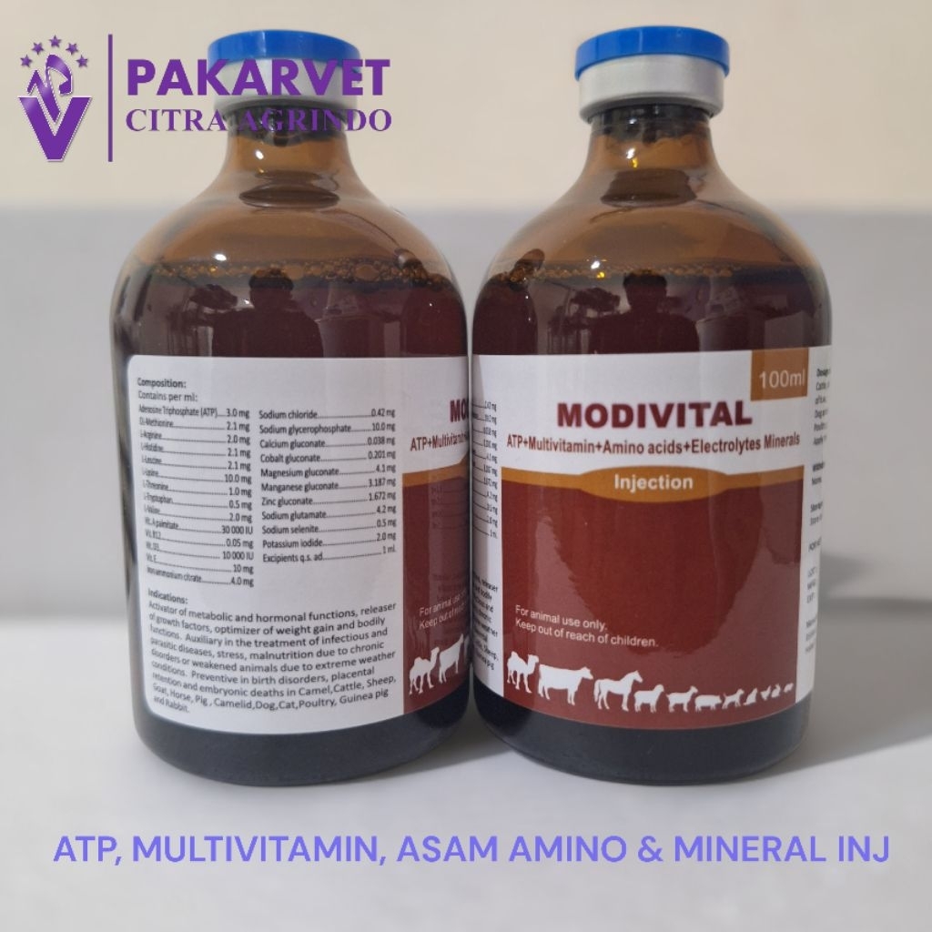 Suplemen Cair Multivitamin ATP Asam Amino Mineral untuk Domba Kambing Sapi Kuda 100 ml