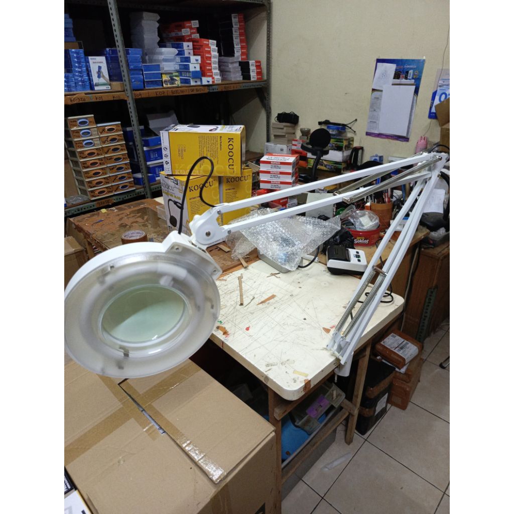 LAMPU MEJA SERVICE/LAMPU BELAJAR/LAMPU SERVICE KACA PEMBESAR 198 MODEL JEPIT