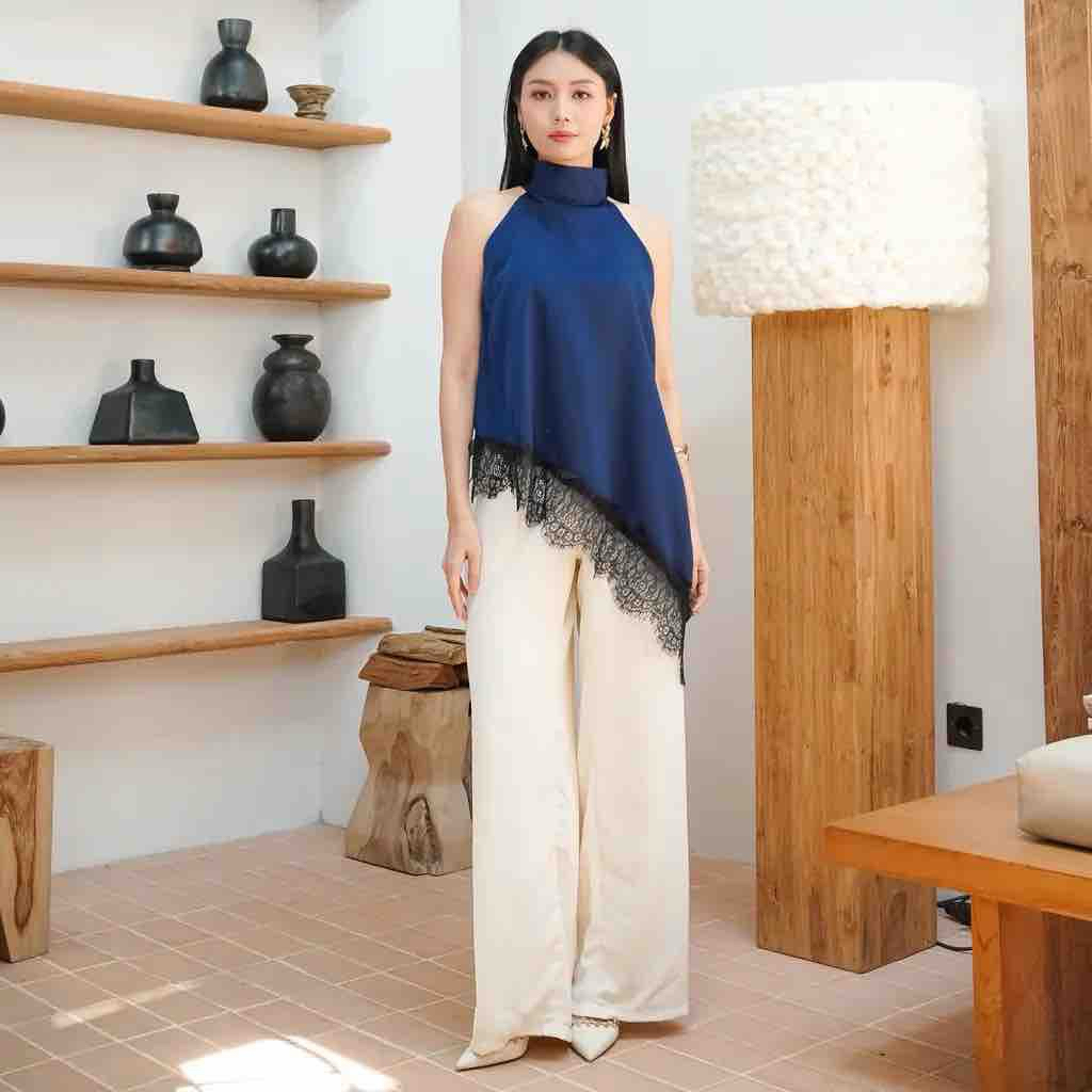 Baju atasan lekton wanita perempuan mora halterneck top rendan
