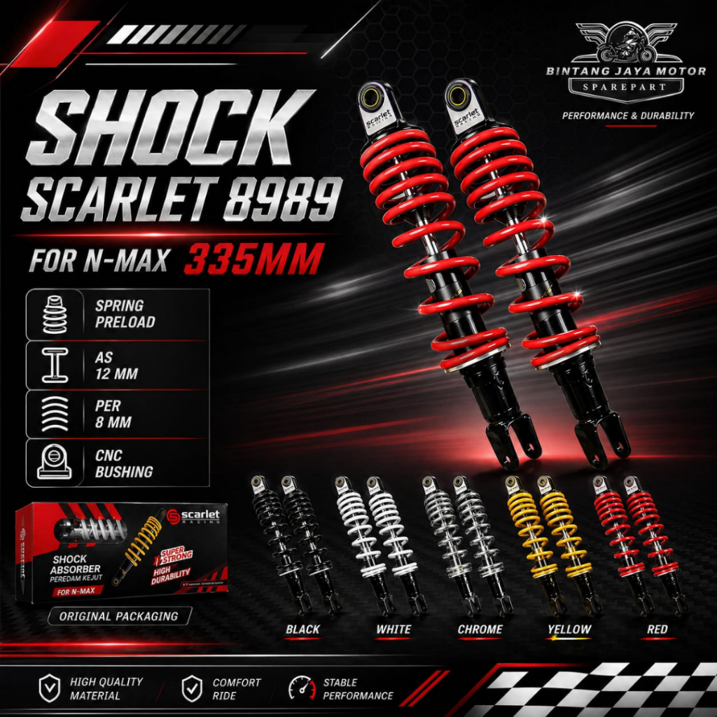 Shockbreaker STLN 8989 Nmax 335mm "Original Scarlet"