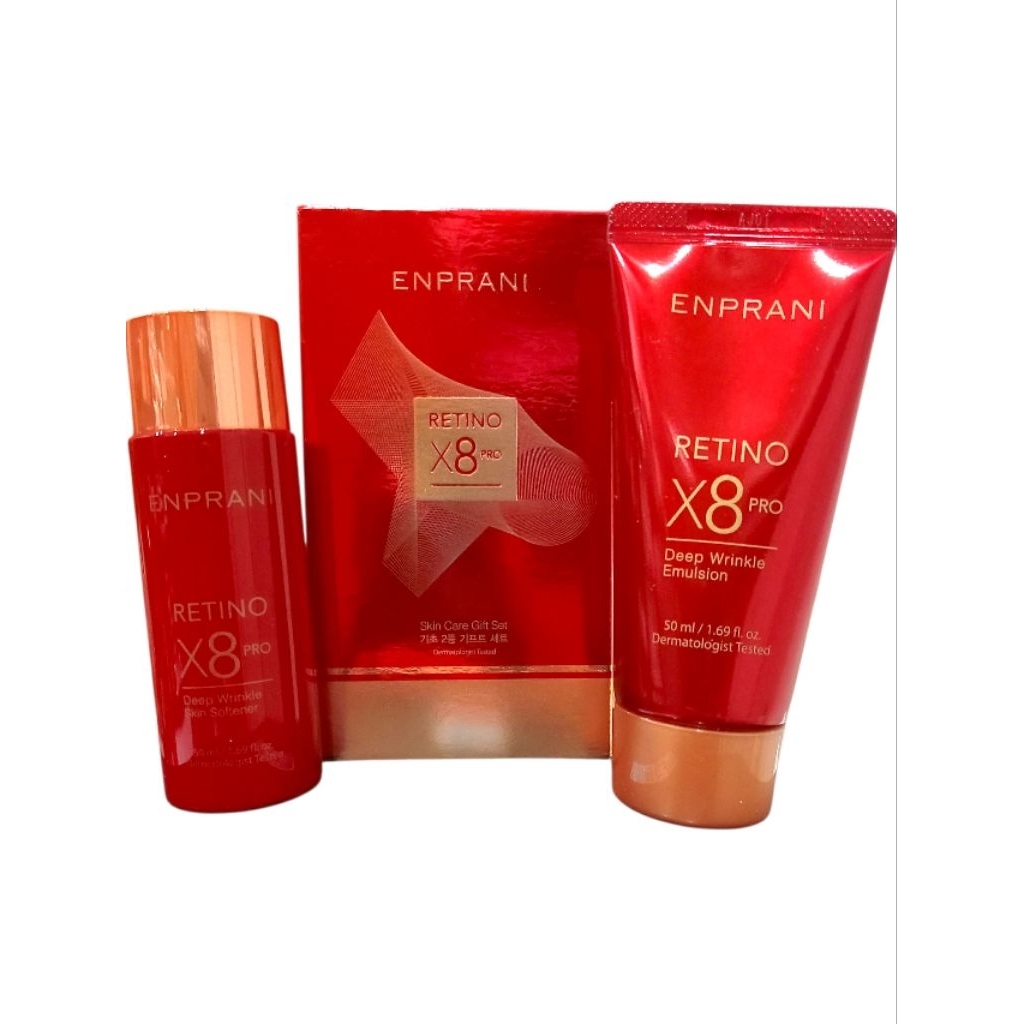 GIFT SET RETINO X8 PRO DEEP WRINKLE EMULSION 50ml + DEEP WRINKLE TONER 50ml ENPRANI