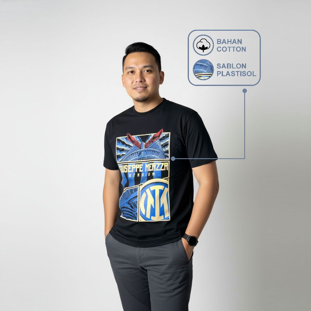 Kaos Inter Milan Giuseppe Meazza Stadium T-Shirt Premium Katun