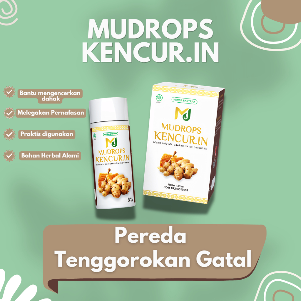 Mudrops Kencur.in Tetes Herbal Pereda Tenggorokan Gatal & Sakit Obat Batuk Berdahak Alami Kencur Mad
