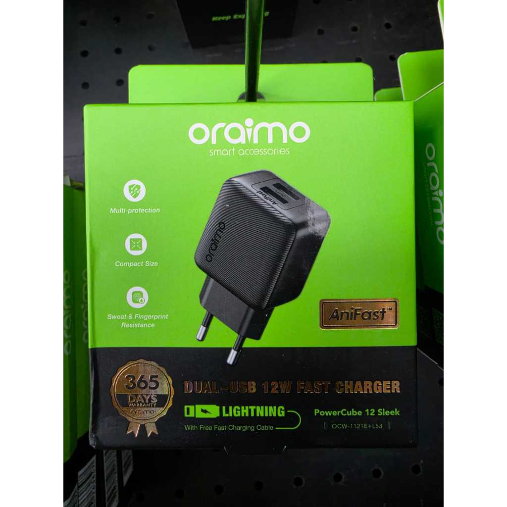 Charger lightning (iphone) oraimo 12 watt fast charging