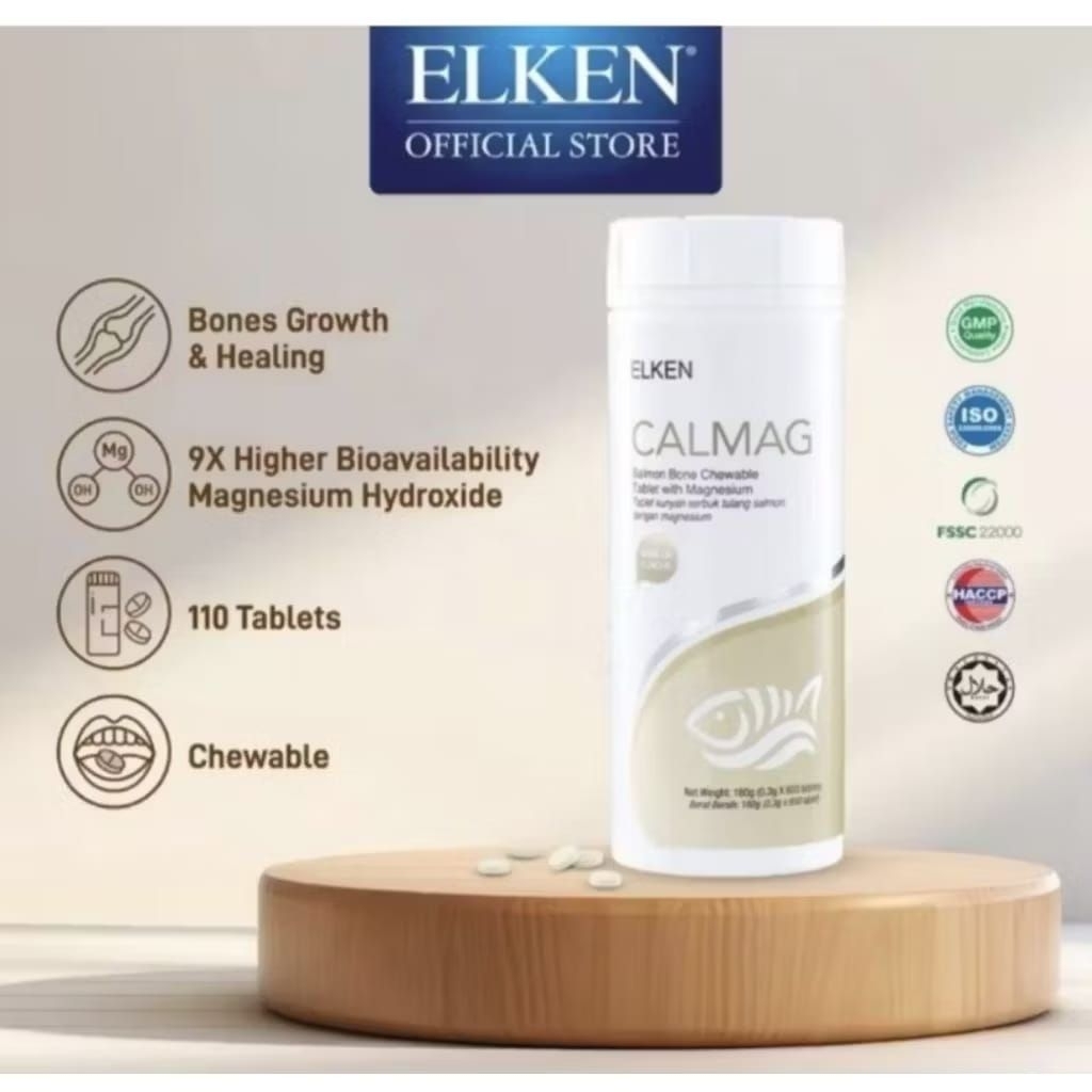 Suplemen utk Tulang kuat Dan mencegah osteoporosis Elken Calmag / Calmax isi 600 tablet