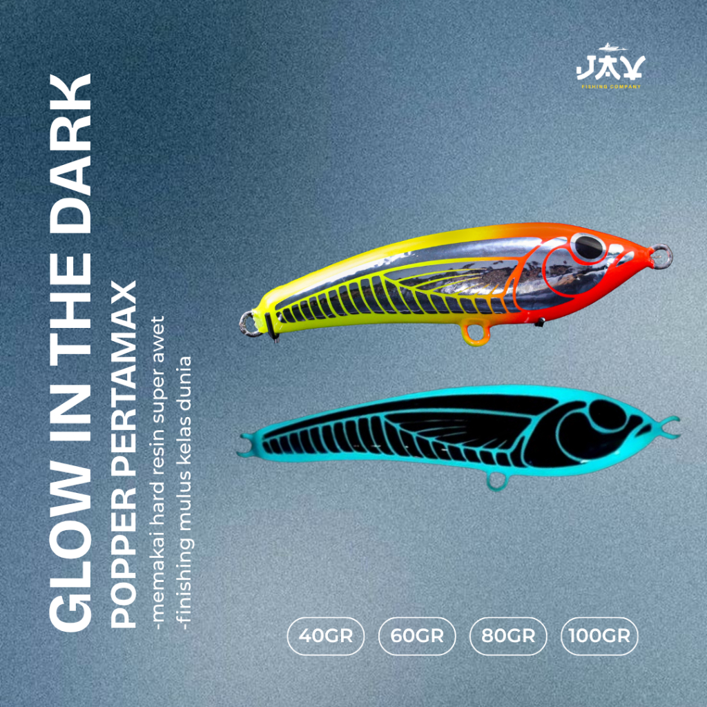 JAV LURE Stickbait Kayu Resin Glow In The Dark - Mango Sinking 60g 80g 100g