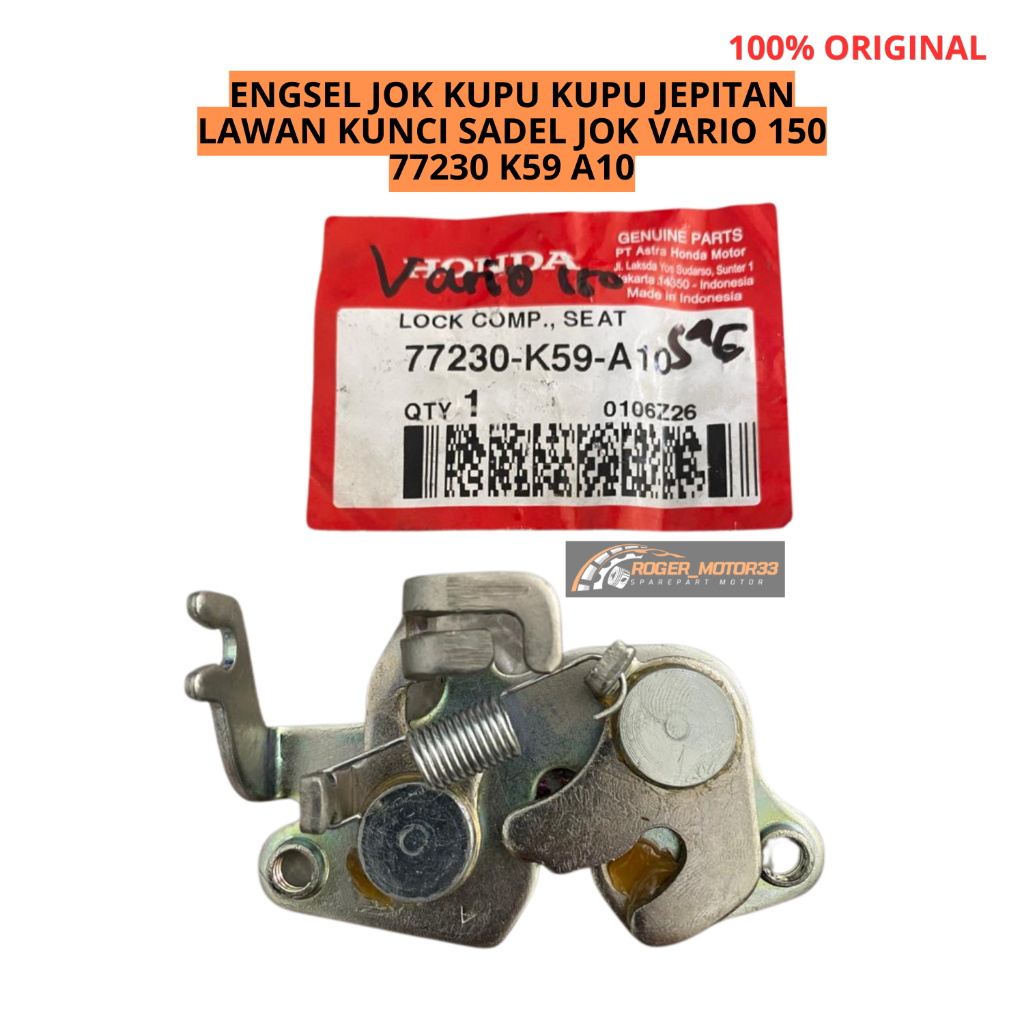 ENGSEL JOK KUPU KUPU JEPITAN LAWAN KUNCI SADEL JOK VARIO 150 77230 K59 A10