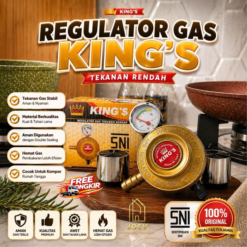 Joev Home REGULATOR GAS KINGS meter regulator gas ANTI BOCOR regulator gas TERBAIK regulator gas low