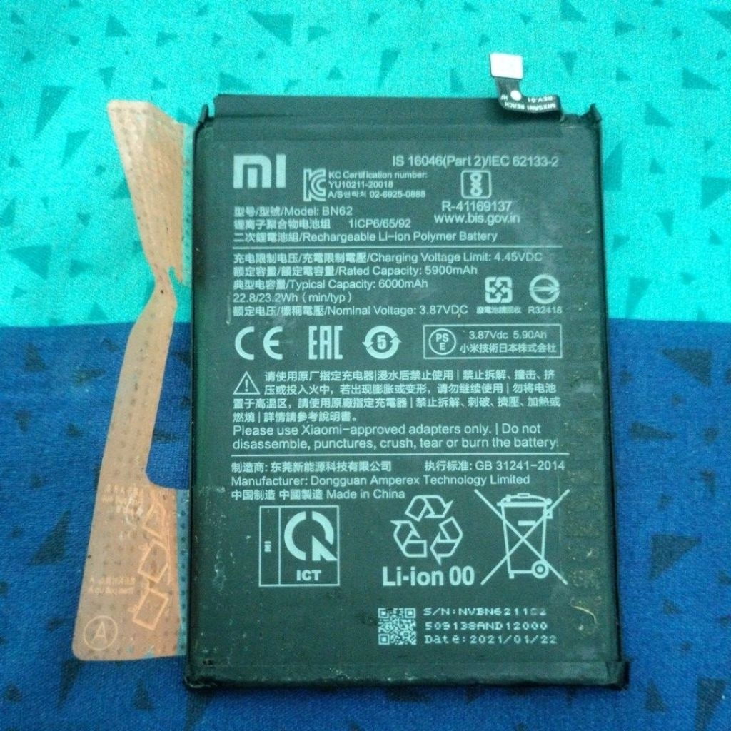 Baterai BN62 ( Poco M3/Redmi 9T)  Second original