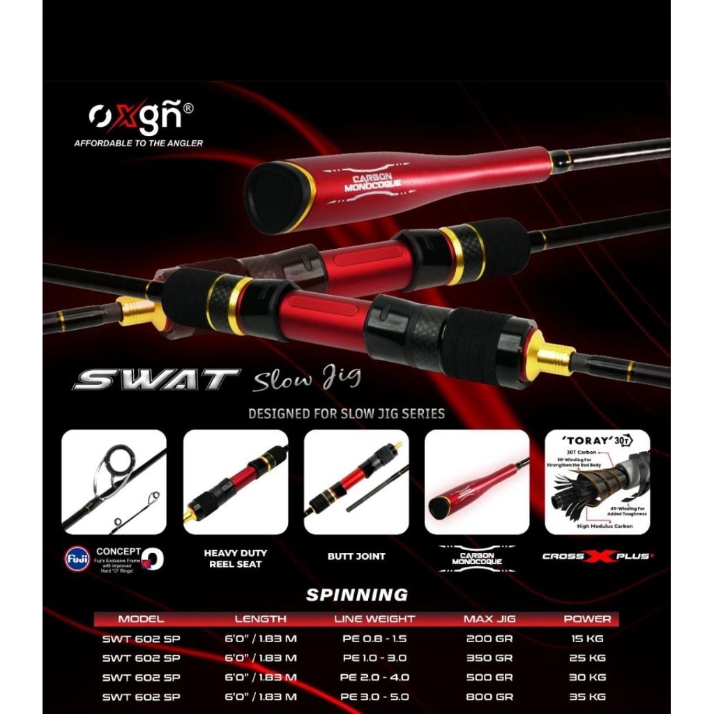 joran jigging oxgn swat slow jig | solid carbon toray 30T