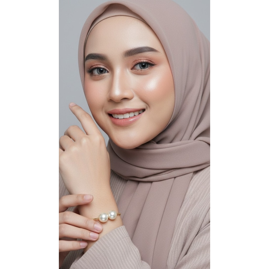Gelang Wanita Elegan – Double Pearl Bracelet BZ 730