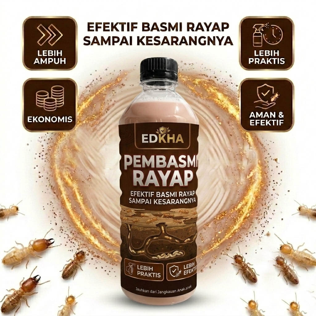 EDKHA - Cairan pembasmi RAYAP dan SERANGGA Solusi Ampuh Anti Rayap Kayu dan Tanah Semprot Botol PET 