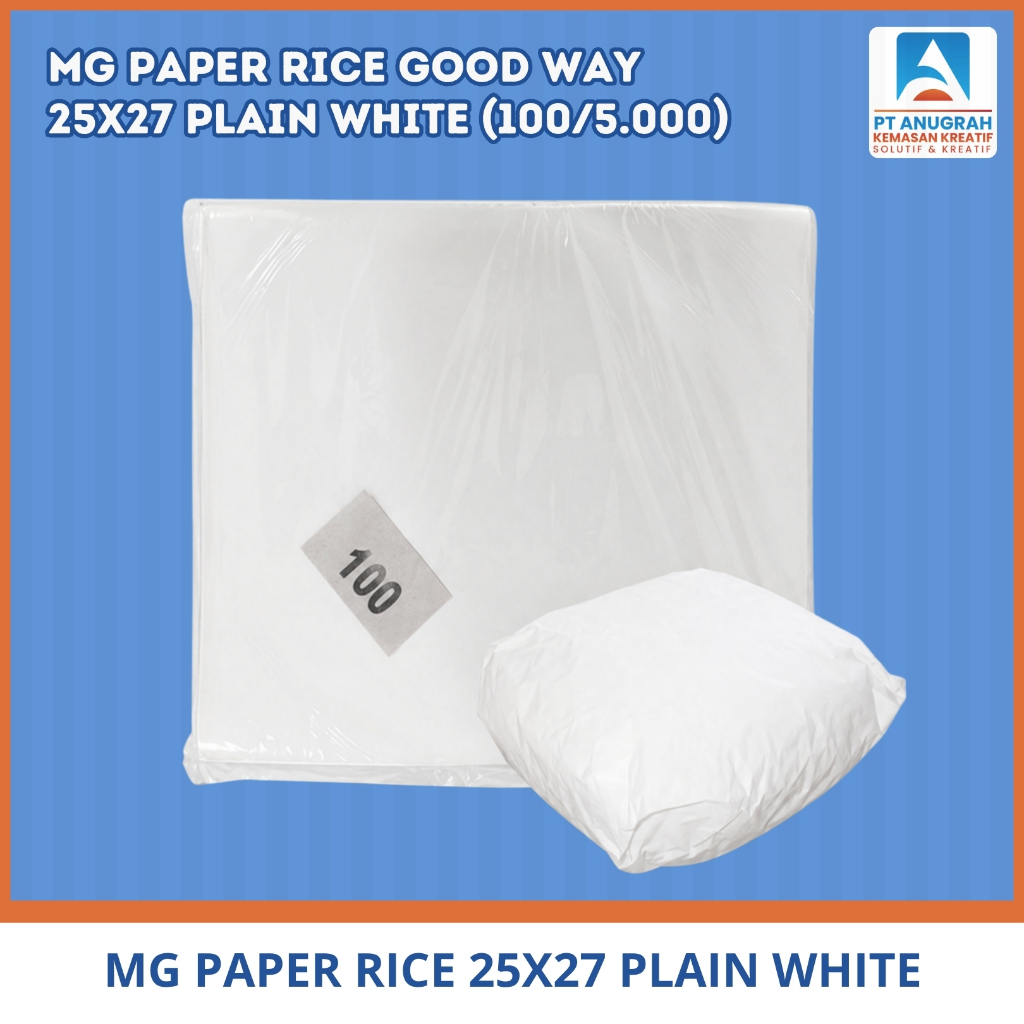 Kertas Nasi Kfc 25x25 25x27 Plain White Kertas Nasi Putih (100 Pcs)