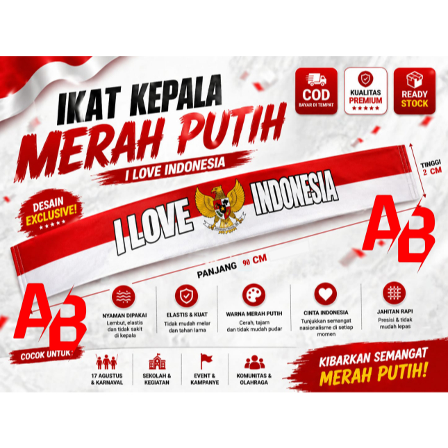 IKAT KEPALA MERAH PUTIH BENGKAR KEPALA MERAH PUTIH