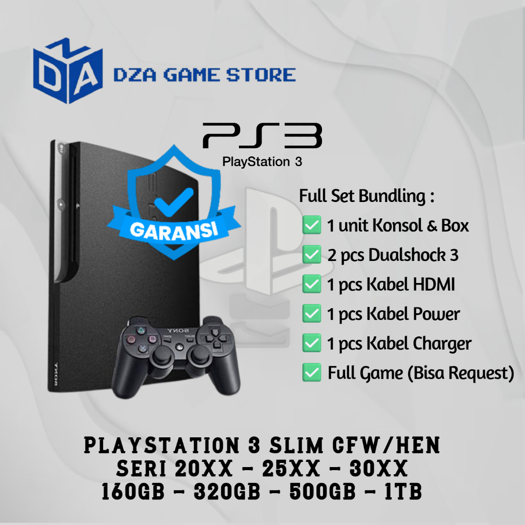 Playstation 3 Slim Seri 20XX 25XX 30XX - PS 3 Slim CFW / HEN Full Set Bundling