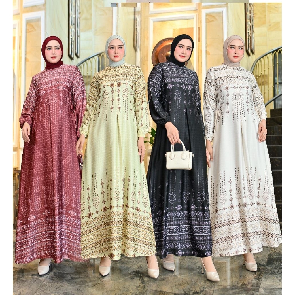 Gamis wanita silk//Gamis batik silk premium model terbaru