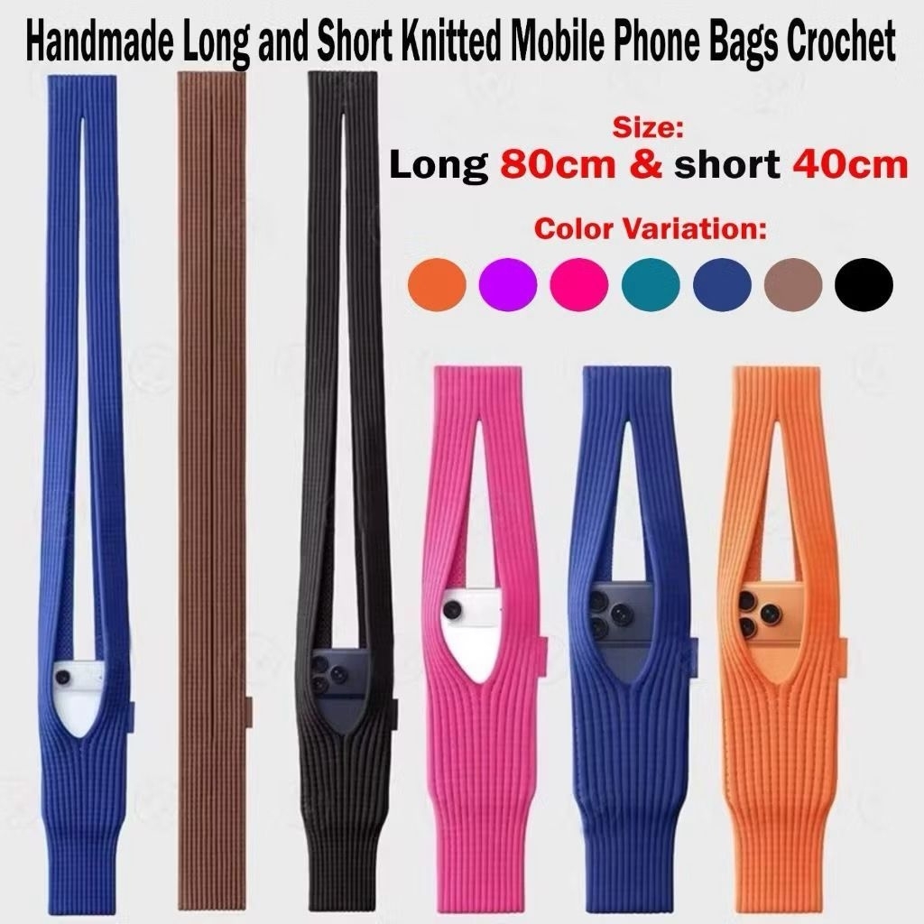 Tas HP Rajut Handmade / Pouch HP Rajut Elastis Tas HP Universal Phone Pocket Crossbody Sling Pocket 